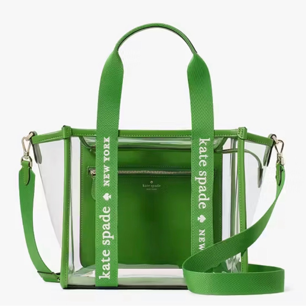 Kate Spade Green Transparent Tote Bag